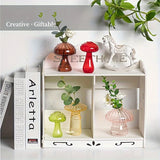 5 Colors Plant Mushroom Glass Vase, Mini Plant Glass Container, Unique Small Glass Vase, Home Christmas Halloween Decoration