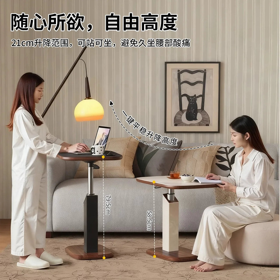 Fixed rotating lift, living room corner sofa coffee table office bedside table mobile air pressure computer table smallsidetable
