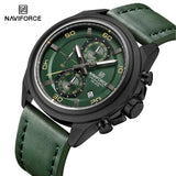 NAVIFORCE Waterproof Watches for Men Original Brand Luxury Leather Men's Quartz Wristwatch Fashion Military Chronograph Male