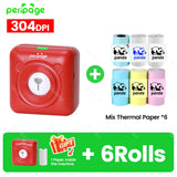 9 Colors Peripage A6 304DPI Mini Photo Printer Notes Sticker Label Printing Machine Bluetooth Portable Wireless Printer Marker