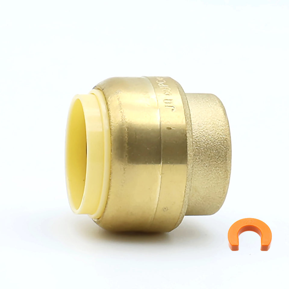 KING SMART 1/2" Push Fit Plug/End Cap CUPC NSF Lead Free Certified; DZR Lead Free Brass; 10Pcs; 80512