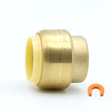 KING SMART 1/2" Push Fit Plug/End Cap CUPC NSF Lead Free Certified; DZR Lead Free Brass; 10Pcs; 80512