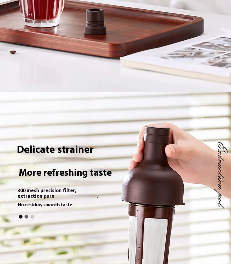 GIANXI Cold Brew Coffee Maker Home Cold Kettle Portable non-leaking Tea Cold Brew Cup Ice Drop Kettle Cold Brew Fruit Teapot
