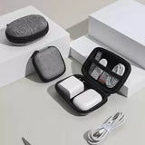 Mini Grey Digital Storage Bag Hard EVA Case Portable Electronics Organizer for USB Cable Charger U Stick Travel Accessories