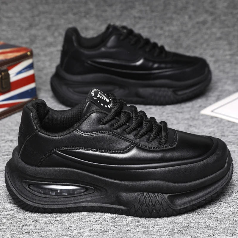 Chunky Sneaker Plus Size 45 46 47 48 Men Designer Sport Shoes Fashion Casual Leather Fabric Height Increased Flat Platform Shoes