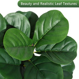 4FT/5FT/6FT/7FT Fiddle Leaf Fig Tree Artificial with Leaves, Realistic Faux Ficus Lyrata Trees in White Planter Pot, Home Decor