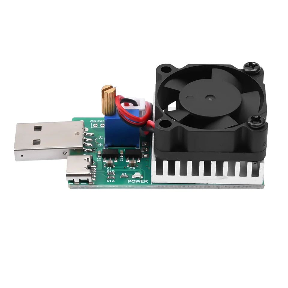 18W 22.5W Electronic Test Load Resistor USB Interface Battery Discharge Capacity Tester with Fan Adjustable Current Module Tool