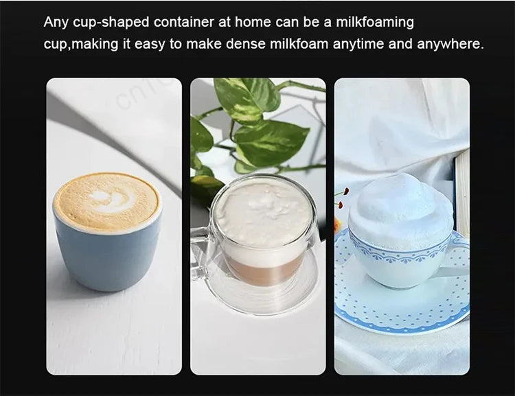 Electric Milk Frother 2 In 1 Rechargeable  Blender Stainless Steel 3 Speeds Coffee Mixer Egg Beater Handheld Foam Maker Tools