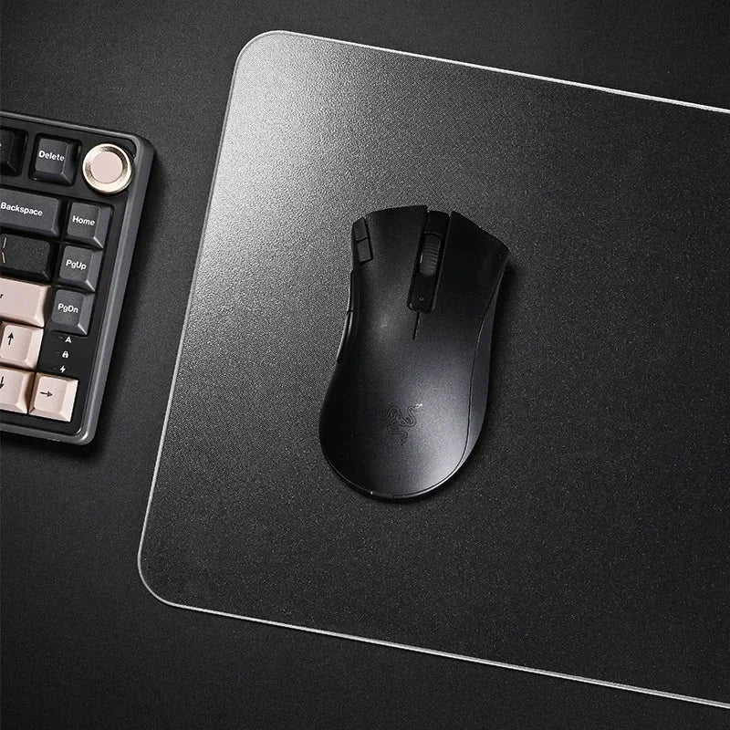 Fashion Solid Color Tempered Photovoltaic Glass Gaming Mouse Pad - Ultra-Smooth Surface for FPS, Office & PC Laptop Desk Mat