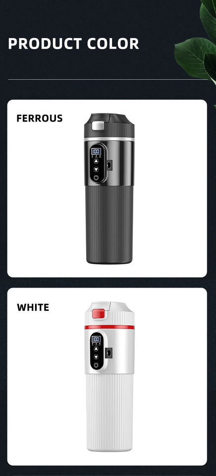 E-ACE 12/24V Car Heat Mug 500ML Car Kettle Stainless Steel Heating Travel Cup Dry burn Protection Coffee Tea Instant Noodles