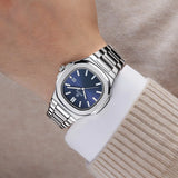 OGEDA 2024 new 40MM square men's quartz watch glass stainless steel waterproof 3Bar luminous C3 reloj hombre watches for men