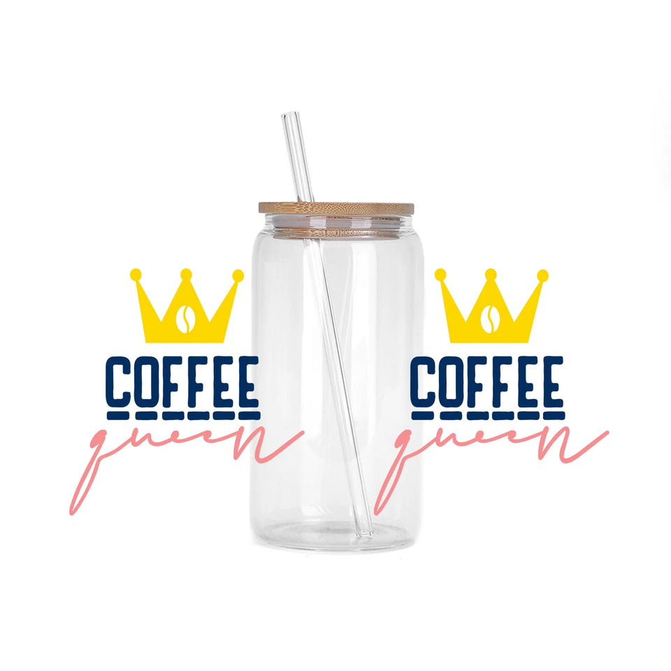 Coffee vibe Series easy peel waterproof DIY decoration decals 3D transfers uvdtf crystal sticker 16oz uv dtf cup wraps