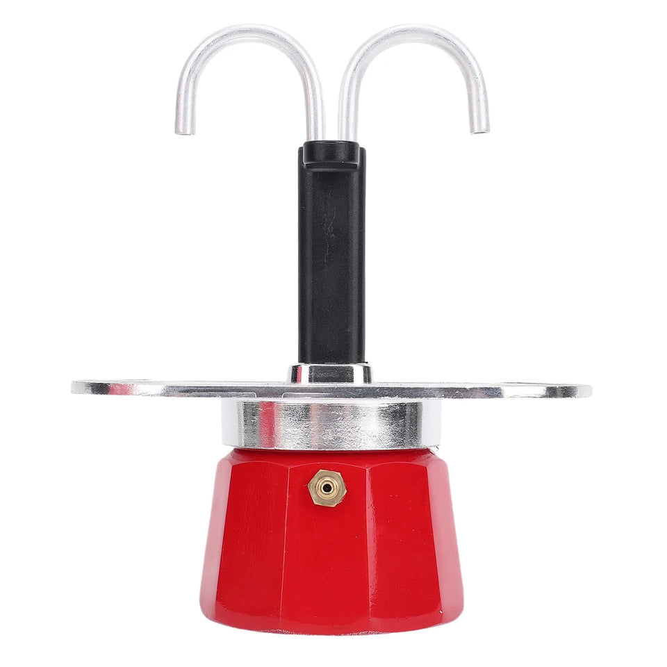 100ml Stovetop Coffee Maker Aluminum Alloy Double Head Coffee Pot for Home Kitchen Outdoor Travel Camping