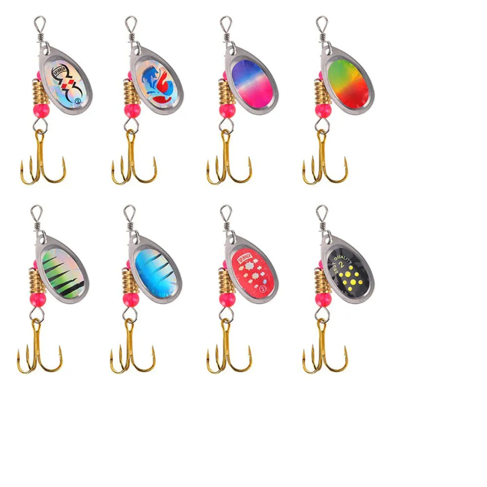 16pcs/box Metal Spoon Spinner Bait Fishing Lure Artificial Spinners Baits for Pike Bass Trout Fishing with EVA Hard Shell Bag