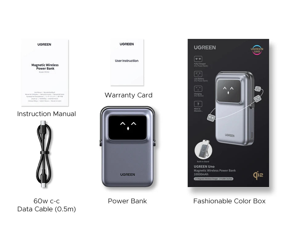 UGREEN 20W 10000mAh Power Bank Magnetic Wireless Fast Charging PowerBank for MagSafe for iPhone 16 Pro Portable External Battery