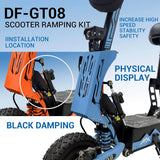 GT08 Electric Scooter Steering Damper Bracket Support Kit, Carbon Fiber Stabilizer Steering Damper Adjustable