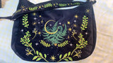 Dark Gothic Witch Plant Embroidered Flannel Shoulder Underarm Bag, Vintage Large Capacity Crossbody Bag,  Bags for Women