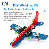 LED Flow Light Aircraft Model Kit DIY Electronic Kit DIY Electronic Welding Practice Kit Electronic Science Assembly Kit