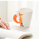 360ML 3D Fox Ceramic Cups Cartoon Animal Pattern Coffee Mugs Afternoon Tea Anti-scalding Milk Mug Home Office Kid Gifts Cup