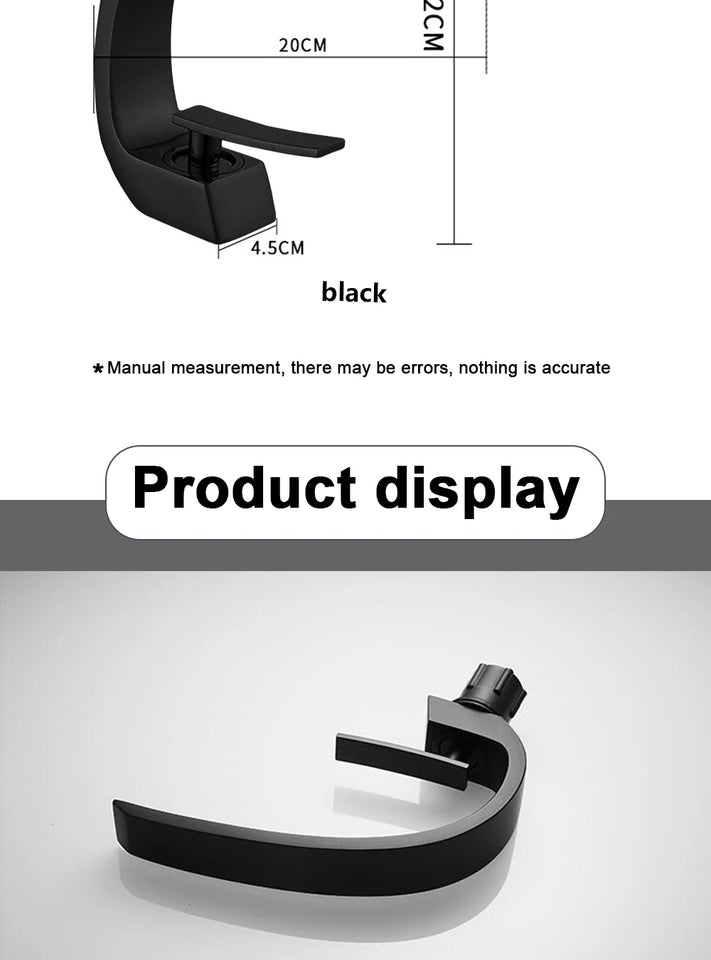 Basin Faucet Modern Bathroom Mixer Tap Black/chrome Wash basin Faucet Single Handle Hot and Cold Waterfall Faucet