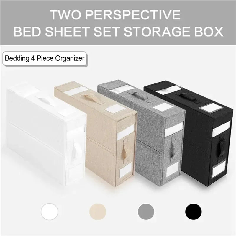 Foldable Closet Storage Bins Air And Dust Resistant Folding Bed Linen Organizer Window Clothes And Sheets Storage Box