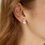 Dainashi 7-8mm Natural Freshwater Pearl Stud Earrings for Women Dainty Crystal Pearl Earrings Jewelry Gift 2026 New Arrivals