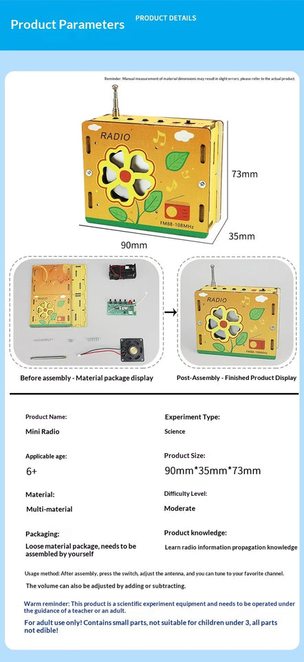 Science and Technology Small Production Educational Children's Toys DIY Radio Student Handmade Model Scientific Experiment