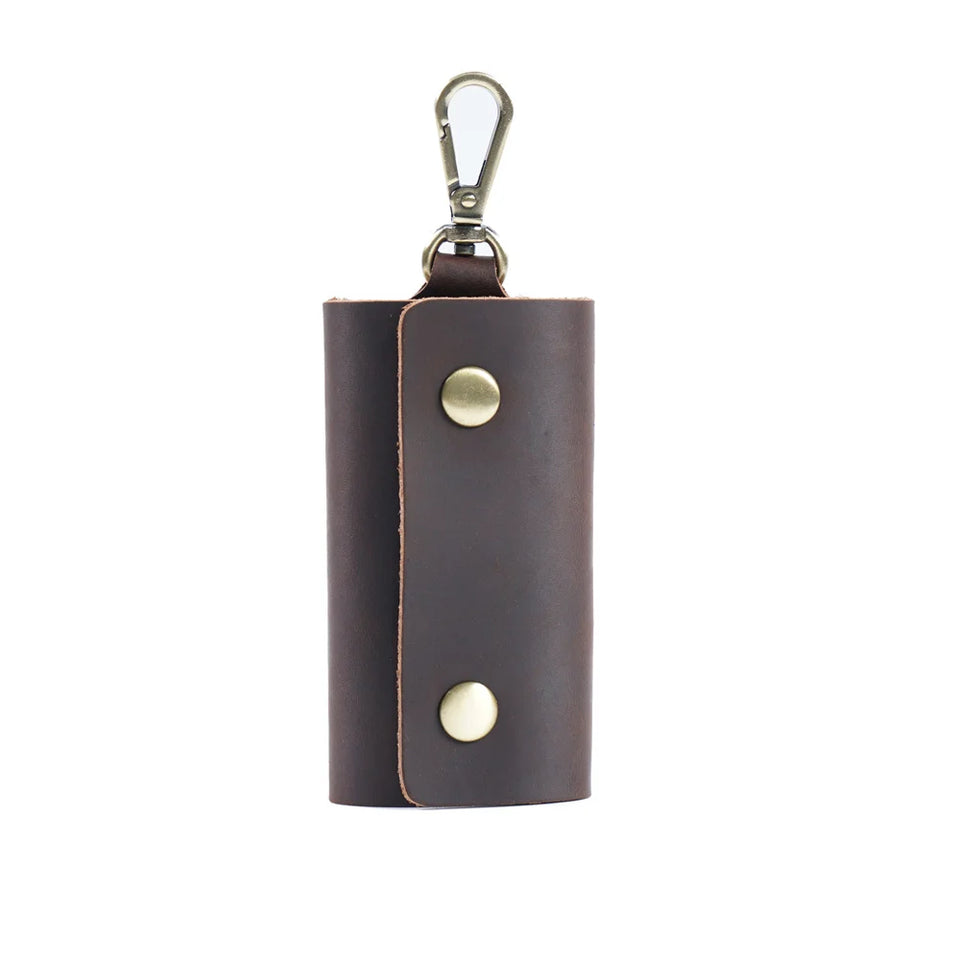 100 % Genuine leather   Multi-function Key Bag High Quality Crazy Horse leather Key Pouch Unisex Leather Business Gift