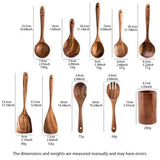 Wood Kitchenware Cooking Set Household Spatula Spoon Set Salad Spoon Fork Stirring Spoon Kitchen Baking Set With storage bucket