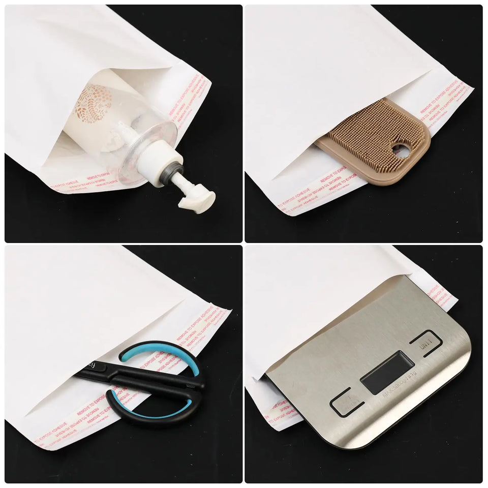 50-10Pack Kraft Bubble Mailers Self-Sealing Storage Paper Envelopes Waterproof Cushioned Padded Foam Shipping Bags for Packaging