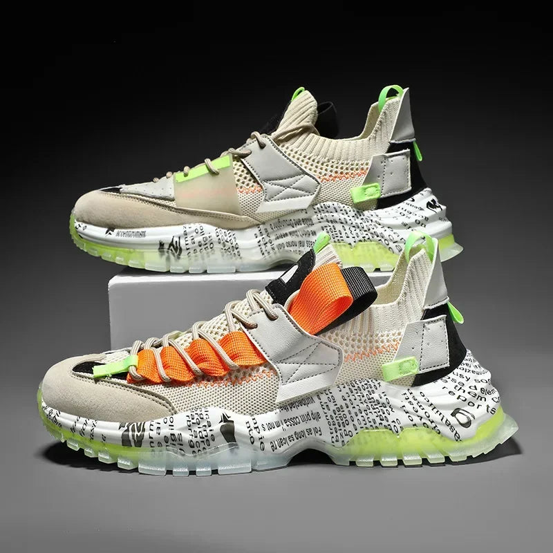 Customizable New Fashion Retro Sneakers Men Mesh Running Shoes for Mens Comfortable Chunky Dad Shoes Breathable Sports Shoes