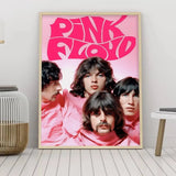 P-Pink-k F-Floyd Band Poster Self-adhesive Art Waterproof Paper Sticker Coffee House Bar Room