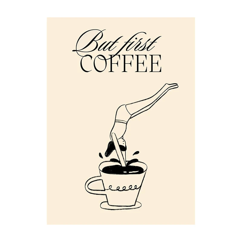 Coffee Diver Poster Coffee Canvas Painting Trendy Kitchen Gallery Print Wall Art Picture for Home Decoration Coffee Lover Gift