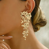 New Personalized Punk Style Flowers Long Drop Earrings Ladies Fashion Trend Holiday Party Accessories Jewelry Gifts