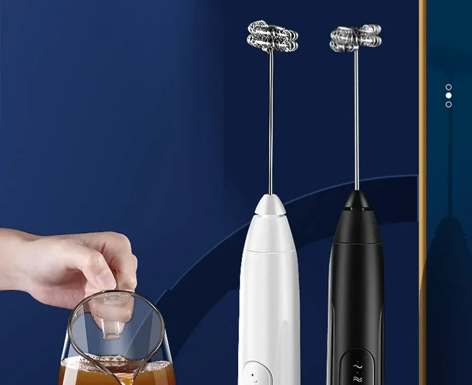 Electric Milk Froth Stirrer Wireless Coffee Whisk Handheld Egg Beater Cappuccino Foam Stirrer USB Portable Kitchen Tools Frother