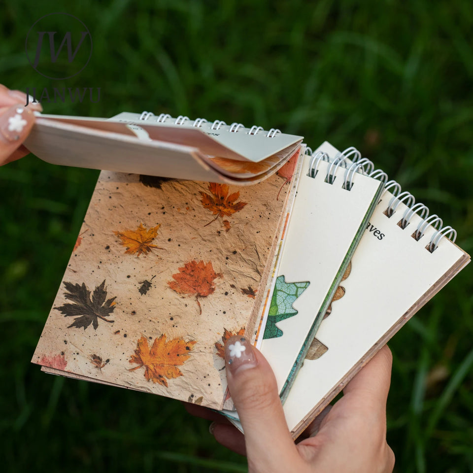 JIANWU Whisper of Leaves Series Vintage Texture Landscape Collage Scrapbook Material Paper Creative Junk Journal Stationery