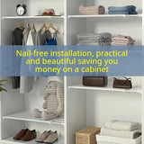 Adjustable Closet Shelf Organizer, Extendable Storage Rack with Divider, Space Saving Shelf for Home Dormitory Wardrobe Cabinet
