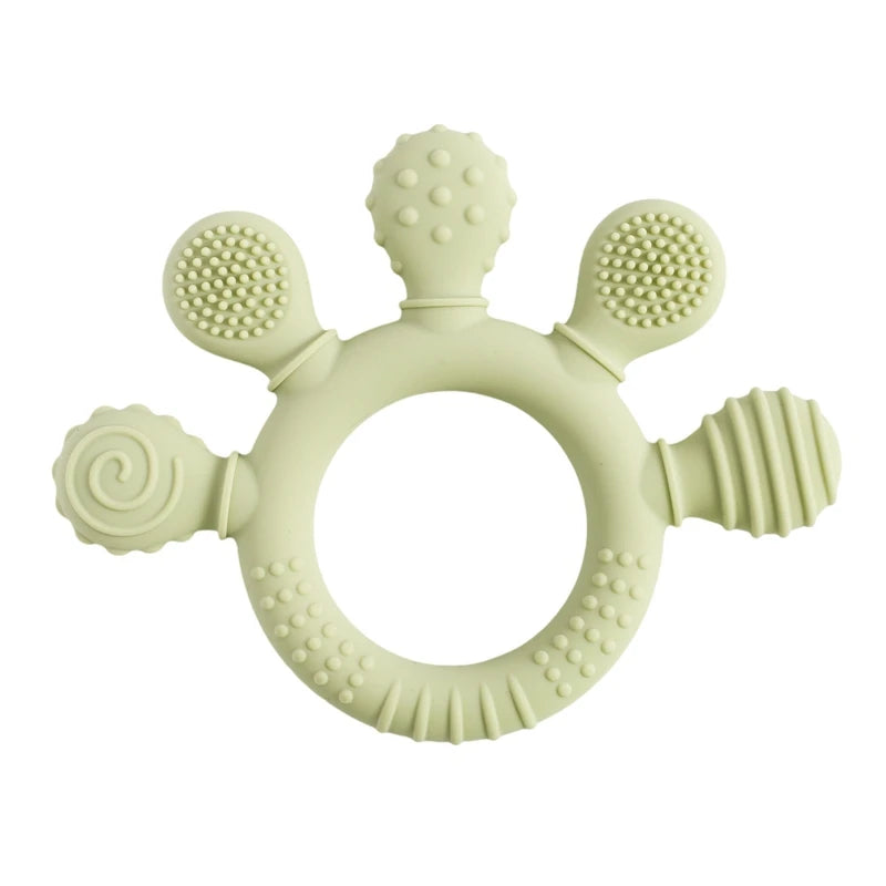 1PC Baby Silicone Teether Toys BPA Free Silicone Finger Ring Pacifier Chain Soothing Teething Toys For Newborn Teething Gifts