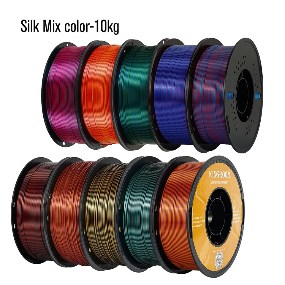 KINGROON Silk Dual-color PLA Filament 3D Printer 1.75mm 11/22 lbs Silk PLA Filament Plastic Materials 3D Printing Special Color