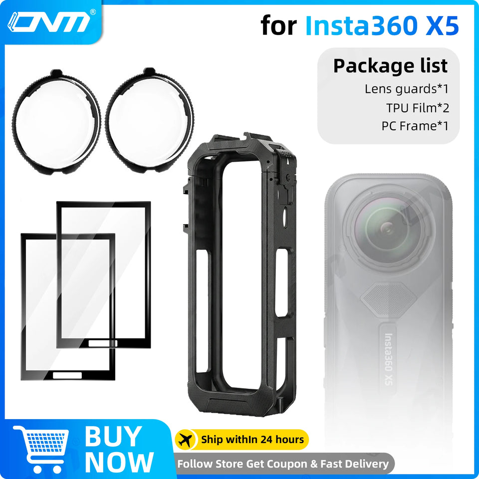 Accessories Set for Insta360 X3 X4 X5 Lens Guard Screen Protector Storage Bag Silicone Case Lens Cap Protective Frame Insta 360