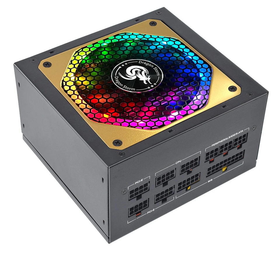 JULONGFENGBAO ATX 850W Full Modular RGB 80Plus Gold 20+4Pin 12V PSU Professional E-Sports Video Game Computer PC Power Supply