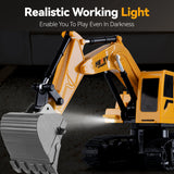 ZWN 1/16 1/20 Remote Control Excavator Dump Truck RC Model Car Toy Professional Alloy Simulation Construction Vehicle for Kids