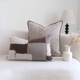 Coffee Brown Maillard Cushion Cover Retro Geometric Jacquard Pillow Case Wabi Sabi Pillow Covers Decorative Modern Luxury Home