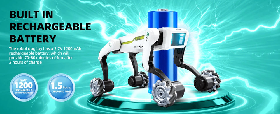 Electric RC Intelligent Robot Dog With Clip & Shoot Multifunction RC Mechanical Dog Voice Programmable Moves Bionic Smart Robot