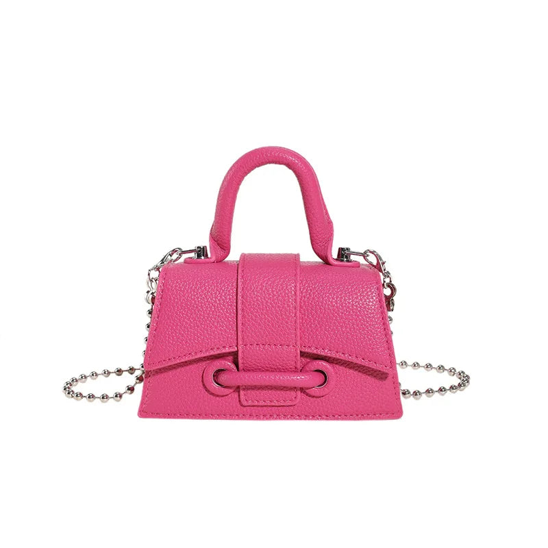 Women Mini Handbag Korean Style Chic Solid Texture Chain Crossbody Bag Ladies Summer High-Grade New Lipstick Commuter Bags
