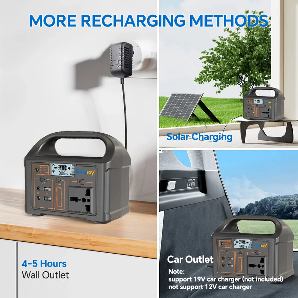 Gaiaray Portable Power Station 100W 24000mAh LiFePO4 Charging Energy Station Solar Generator AC 220V Power Bank for Camping