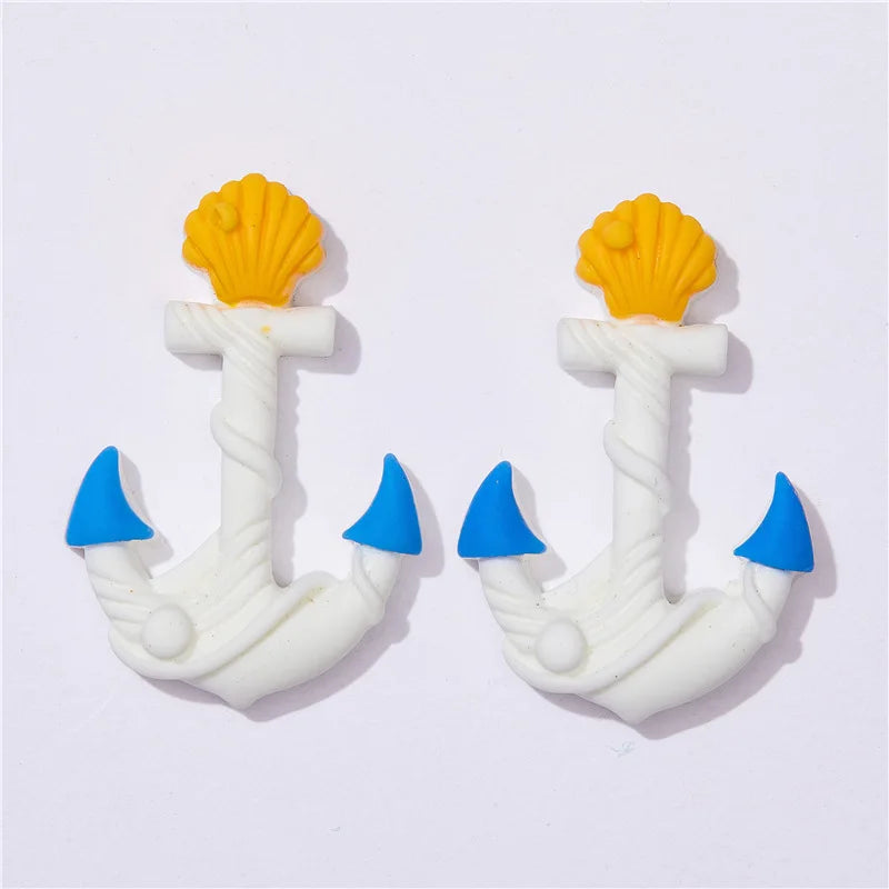 10Pcs Colorful Ocean Animals Resin Crab Fish Float Bottle Beach Slipper Surfboard Flatback Scrapbook Craft DIY Figurine Decor