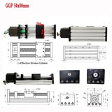 Linear Rail Kit Sliding Table Ball Screw Module Slide Stage 50-300mm Stroke Nema23 Stepper Motor 1.2Nm Power Supply Driver CNC