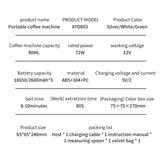 Wireless Electric Portable Espresso Coffee Machine High-capacity For Car & Home Camping Coffee Maker Capsule Powder Travel New