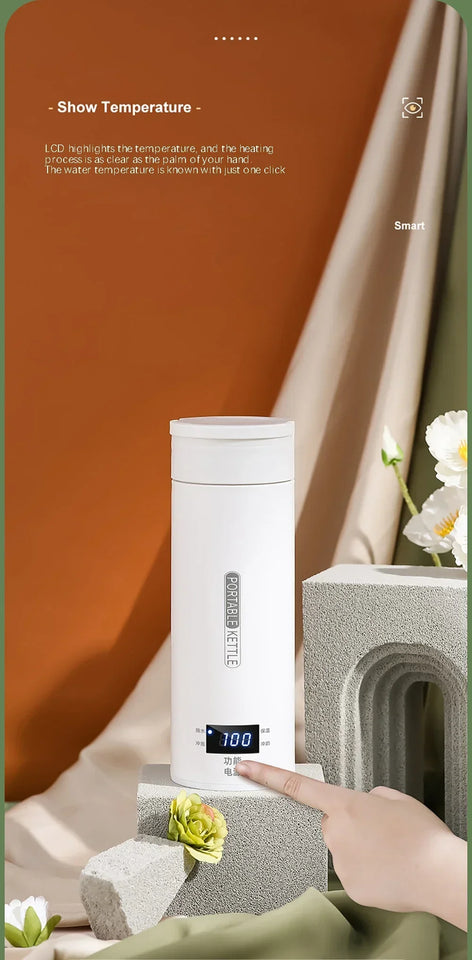 Portable Electric Kettles Tea Coffee Kettle Mini Travel Boil Water Stewable Keep Warm Appliances Thermo Anti-Scald Bottle